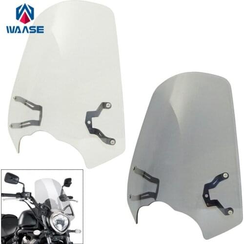 Waase Motorcycle Windscreen Windshield Shield Screen With Bracket For Kawasaki Vulcan S 650 2015 2016 2017 2018