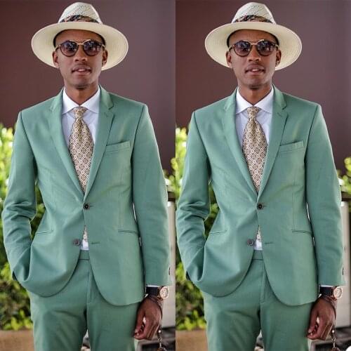 Vintage Men Tuxedos Handsome Two Buttons Notched Lapel Blazer Metro Fashion Wedding Party Groomsmen Casual Coat 2 Pieces