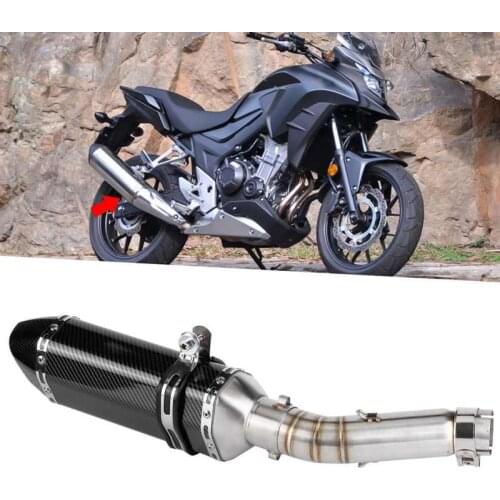 Exhaust System Slip-On Muffler with DB Killer + Mid-Pipe Fit for Honda CBR500R CB500F CB500X 2013 2014 2015
