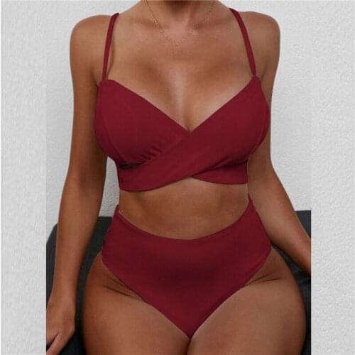 Womens Swimsuits White Panties Swimsuit For Women Bikini Thong with High Waist Bathing Suit 2021 Plus Size Swimwear