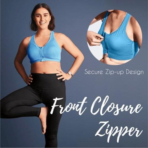 Women fitness Yoga Running Vest Sports Bra Gathered Without Steel Ring Fitness Front Zipper Sexy Shockproof Plus Size Underwear