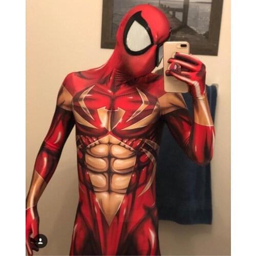Gold Cosplay Lycra Spandex 3D Print Halloween Costume Cosplay Bodysuit Superhero Costume Zentai Swimming Suit