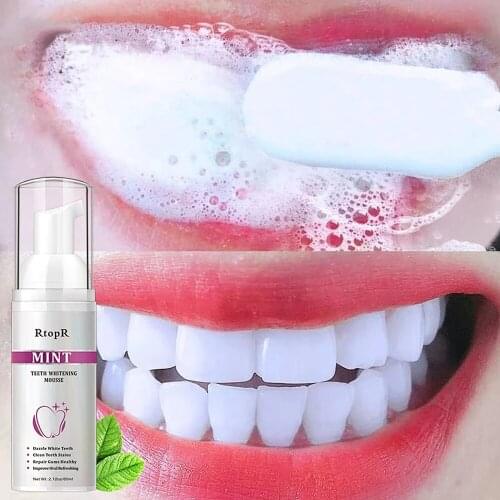 Teeth Cleaning Stains Removes Breath Freshen Teeth Whitening Mousse Oral Hygiene Mousse Foam Portable Travel Toothpaste
