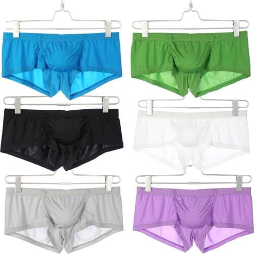 1/3Pack Men Underwear Boxer Shorts Mens Ice Silk Seamless U Convex Very Soft Sexy Male Pants Mens Underpants Boxer Homme Panties
