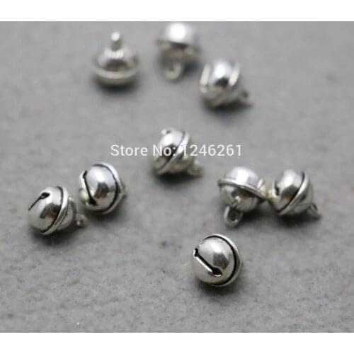 10PCS Small Bell Pendant Fittings for Accessory for DIY Girl Jewelry Making Design Alloy Findings components Silver-plate 9*10mm