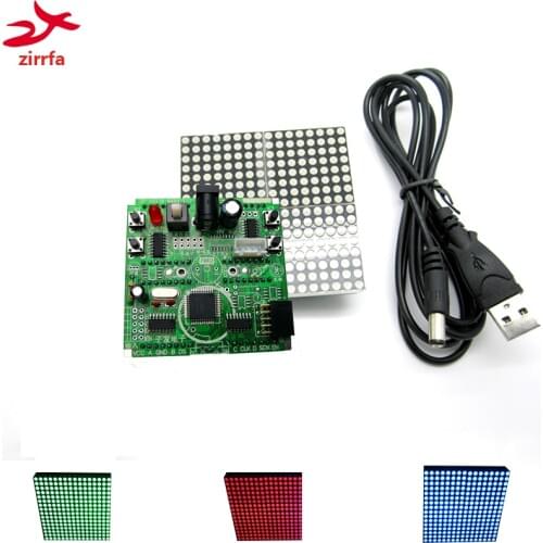 16x16 led dot matrix display module unlimited cascading red/green/blue finished with mcu