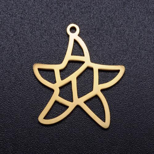 5pcs/lot Sea Starfish Stainless Steel DIY Charms Wholesale Never Rust Jewelry Making Charm Jewelry Finding Supplies