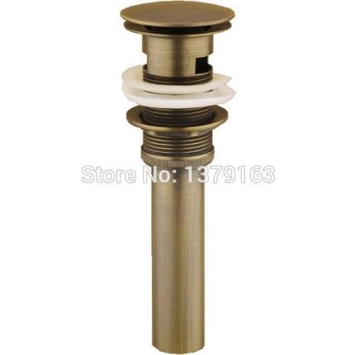 Antique Brass Pop Up Large Round Cap Bathroom Sink Drain With Overflow tsd003