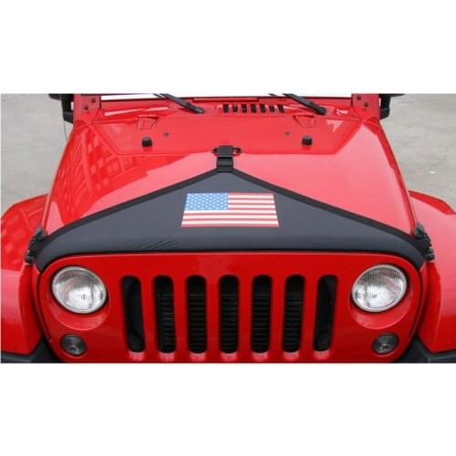Car Canvas Front Hood End Bra Cover Protector Kit Black For Jeep Wrangler 2007-2017 Car-styling Exterior Accessories