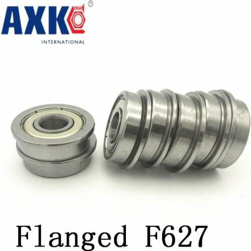 Axk F627zz Flange Bearing 7x22x7 Mm Abec-1 ( 10 Pcs ) Flanged F627 Z Zz Ball Bearings