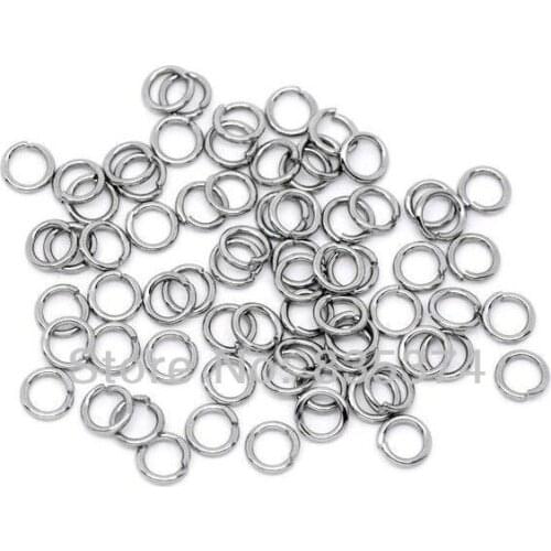 Free Shipping 2000 316L Stainless stell Open Jump Rings 5mm Dia. Findings