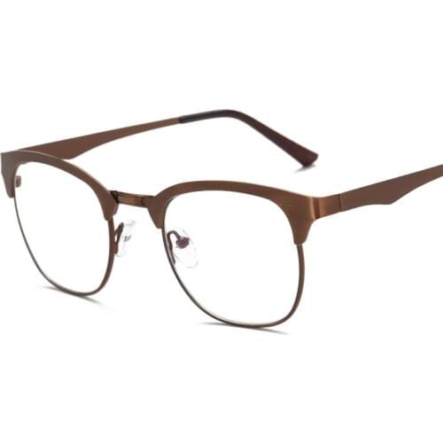 Bronze Silver Metal Frame Eyewear Prescription Eyeglasses Frames Clear Lens Optical Glasses Spectacle Frames For Men Women