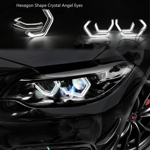 For BMW 2 series F22 F23 F87 M2 DRL Ultra Bright crystal M4 Iconic Style 3D LED Angel Eyes halo rings Day light