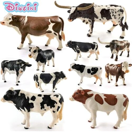 New Cow Simulation Farm Cattle Ox Bull animal model action figure home decor boy girl Gift For Kids Educational toy for children