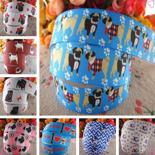 Edoyoyo 7/8" 22mm 5 Yards/Lot Grosgrain Ribbons Dog Gift Packaging DIY 100% Polyester Handmade Materials 18041903