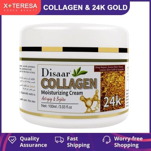 100ml 24K Gold Collagen Cream Anti Wrinkle Face Cream Whitening Moisturizing Power Lifting Facial Brighten Skin Cream Skin Care