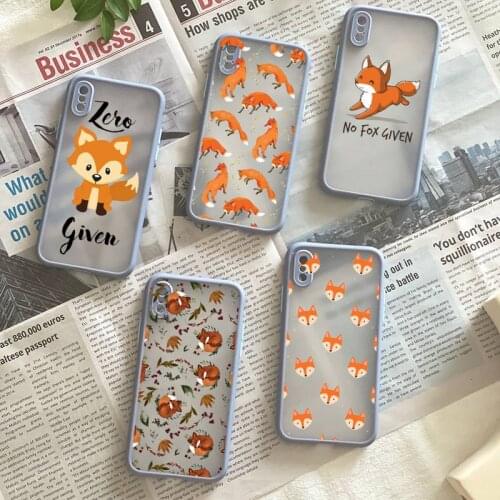 Anime Funny Fox Cute Phone Case Matte Fundas Shell Cover For Iphone 6s 7 8 Plus Xr X Xs 11 12 13 Mini Pro Max