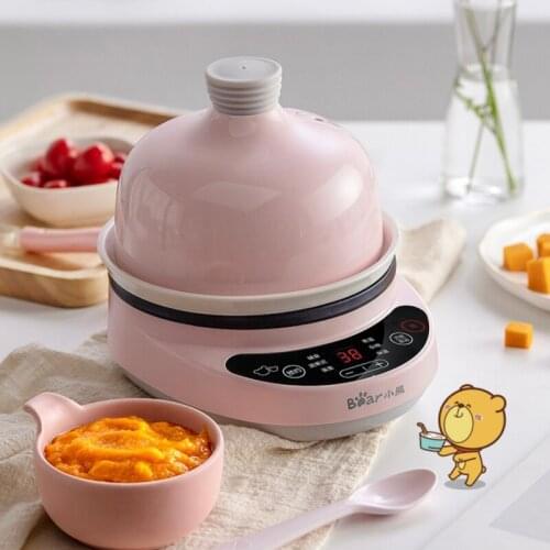 220V Ceramic Mini Electric Egg Cooker Household Non-Stick Multifunction Frying Pan Multi Cooker Steaming Machine Bear/ZDQ-B05C1