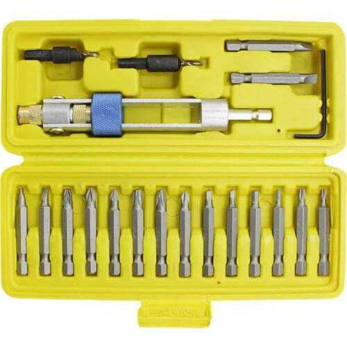 20Pcs/SET Half Time Drill Driver Multi Screwdriver Sets Updated Version 16 Different Kinds Head with Countersink Bits Durable bz