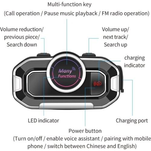 28EA Motorcycle Bluetooth-compatible 5.0 Headphones Outdoor Helmet Earphone Bluetooth-compatible Stereo Music and Voice