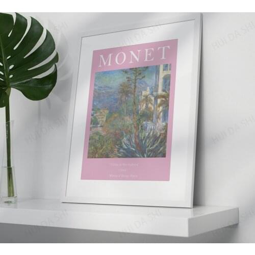 Claude Monet Print, Canvas Print Poster, Cottagecore aesthetics artwork, Lilac Claude Monet Vintage Retro Museum Pastel Pink