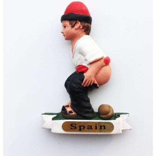 QIQIPP Spain Catalonia Barcelona CAGANET boy creative tourist souvenir refrigerator stickers