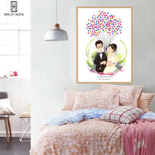 Romantic Memory of Love Special Gift for Wedding Anniversary DIY Fingerprint Guestbook Souvenir Best Wishes for Happiness Decor