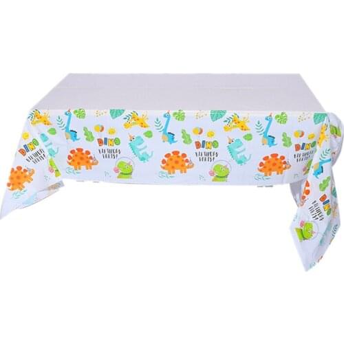220*130cm Cute Dinosaur Theme Disposable Tablecloth Kids Boys Children Birthday Decoration Table Cover Party Supplies