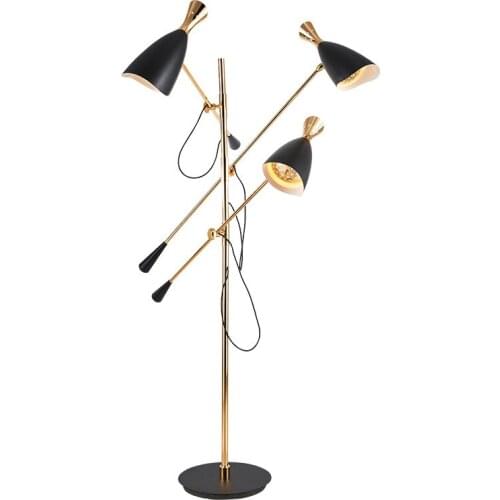 Modern Black Metal Floor Lamp Restaurant Bar Villa Hotel Home Living Room Reading Bedroom Beside Standing Light FA146