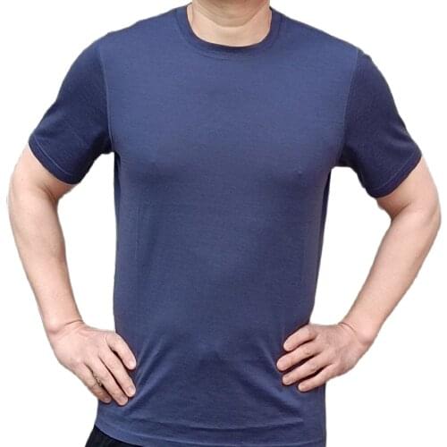 Middle Weight 180GSM Mens 100% Merino Wool T Shirt Short Sleeve, Pure Merino Wool Baselayer Short Sleeve, 6Colors, American Fit