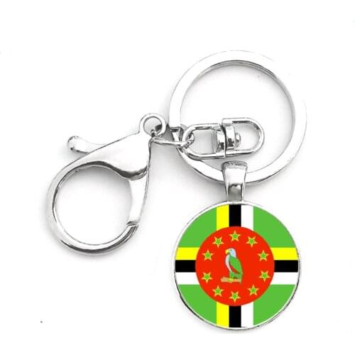 Suteyi Fashion Jewelry Key ring Dominican Republic and Costa Rica and Grenada and Cuba National Flag North America Key Chain