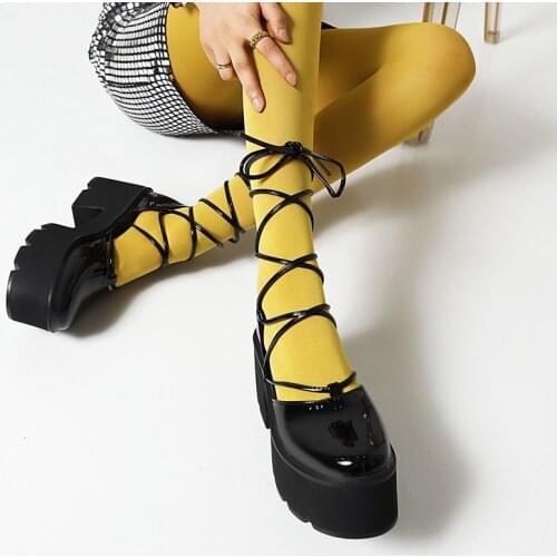 Sexy women pumps spring summer wedge pumps thick high heels platform cross strap dress party wedding shoes retro shoes sandals