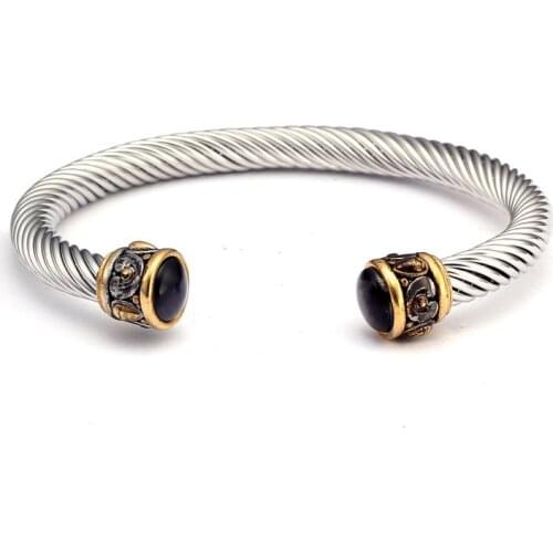 Vintage Trophy Braided Open Cuff Stainless Steel Bracelets Individuality Sporty Charm Bracelets Bangles Men Women Jewelry