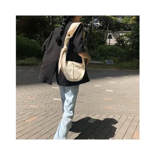 Women Casual Bow Tie Canvas Tote Bag Female Shoulder Bags crossbody bags for girls Beach bag bolsas feminina shopping handbags