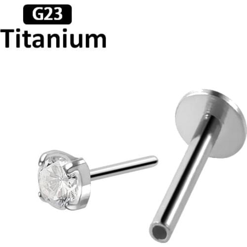 1PS G23 Titanium New Zircon popular lip push pin and ear pin dual purpose pin series human Fashion body piercing jewelry