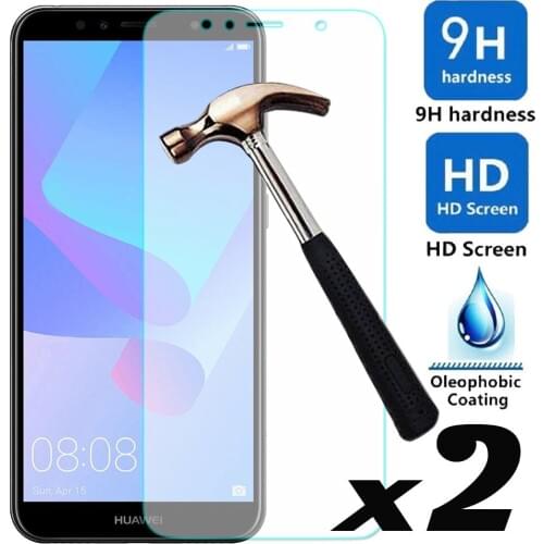 2pcs/lot Tempered Glass Screen Protector For Huawei Y6 2018 Ultra Thin Explosion-proof Front Films For Huawei Y6 2018 / Honor 7A