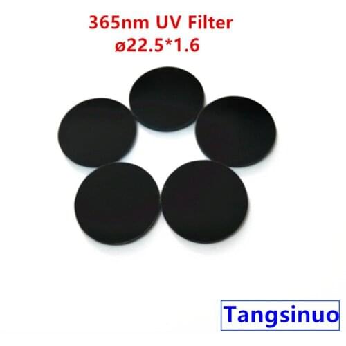 3pcs 22.5*1.6mm 365nm UV Filter ZWB2 Black Glass Used for Flashlight to Eliminate the Visible Light UG1 U-360