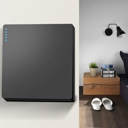 86 type one open five hole socket with switch USB black 5 hole panel wall concealed 16a air conditioner