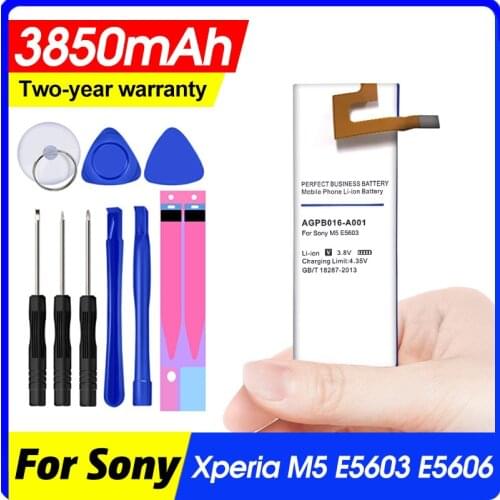 3850mAh AGPB016-A001 Li-Polymer for Sony Xperia M5 Battery M 5 E5603 E5606 E5653 E5633 E5643 E5663 E5603 E5606