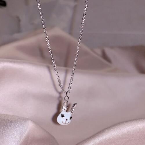 Ins Minimalist Female Collares Chain 925 Sterling Silver Animal Rabbit Pendant Necklace for Women 45cm Chain Choker Jewelry Gift