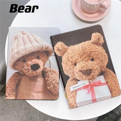 Cute bear Tablet Case for Ipad Air 4 Ipad Pro 2020 Ipad 7th 8th 9.7 10.2 10.5 Mini 5 4 3 2 1 Case Anti-fall Cover