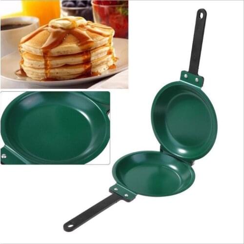 Double Side Frying Pan Green Non-stick Flip Frying Pan With Ceramic Coating Pancake Maker For Household Kitchen Cookware