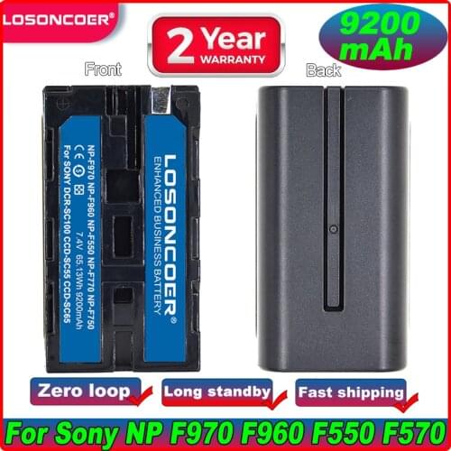 Brand New 9200mAh NP-F750 NP-F770 Battery For Sony NP F970 F960 F550 F570 F770 MC1500C QM91D CCD-RV100 TRU47E MVC-FD73 CCD-SC5