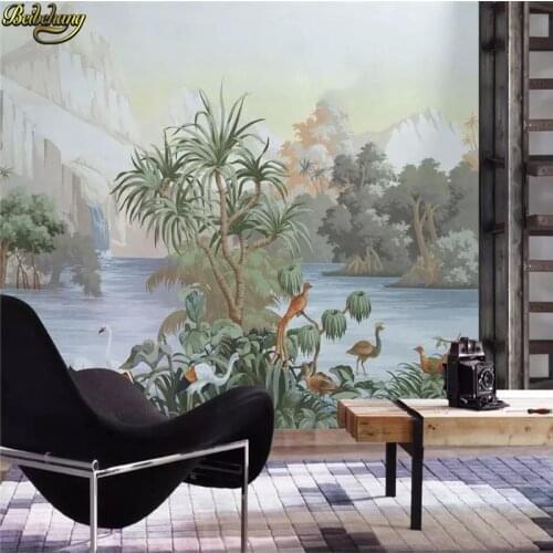 Beibehang custom Jungle flower bird Photo Wallpaper Landscape Large Mural European mural wallpapers for Living Room Sofa Bedroom