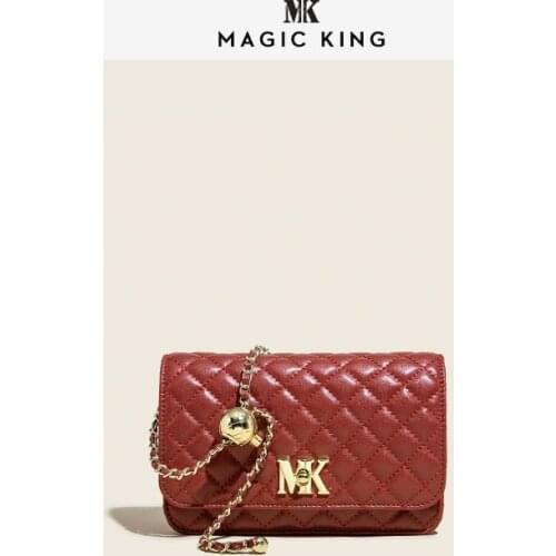 Hong Kong small mk leather handbags chain shoulder messenger bag womens official website 2021 new trendy small fragrance rhombu
