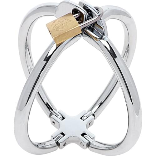 IKOKY Restraint Adult Games Cross Wrist Handcuffs Lockable Sex Toys for Women Fetish SM Bondage Stainless Steel