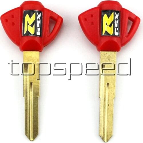 2 PCS Red Blank Key Uncut For Suzuki GSXR GSX-R 600 750 1000 Motorcycle