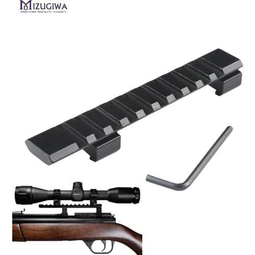Scope Mount 11mm to 20mm Picatinny Rail Adapter Weaver Rail with 10 Slots and 124mm Length for Hunting Rifle Air Gun Scope Rail