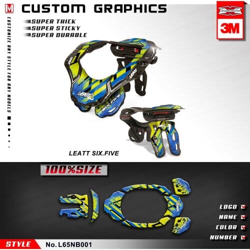 KUNGFU GRAPHICS Motocross Decals Race Stickers for Leatt DBX GPX 6.5 Six Five Neck Brace Blue S/M L/XL (Style no. L65NB001)