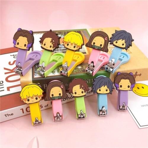 Anime Demon Slayer Stainless Steel Nail Clippers Children Manicure Trimmer High Quality Toe Finger Clipper with Clip Catcher